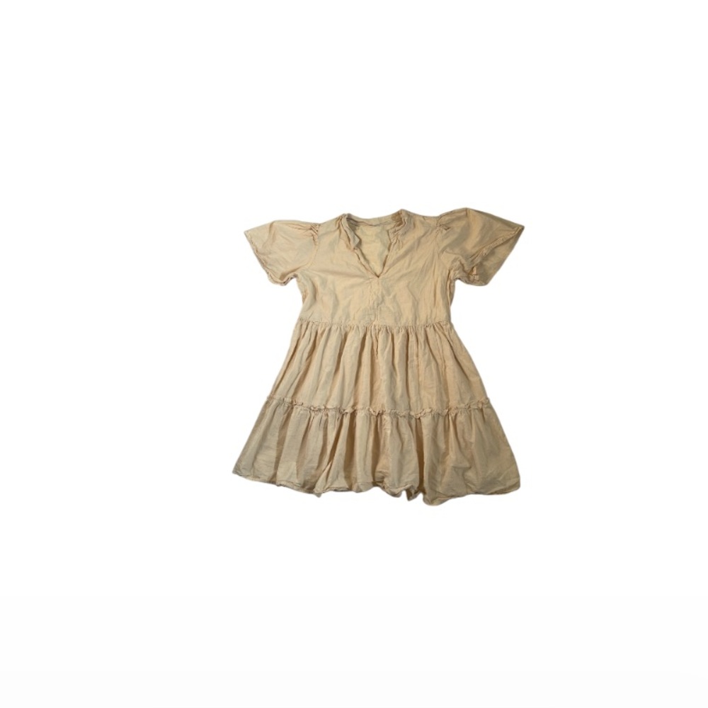 Unbranded Boho Cream Linen Babydoll Dress - Girl’s Size XL